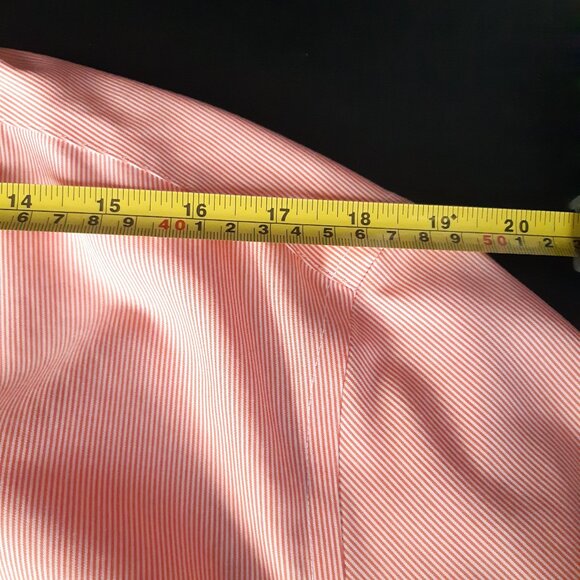 Banana Republic SZ L Slim Fit 100% Cotton Orange Striped Men's Button Up Shirt - Picture 12 of 15